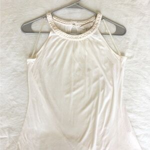 Banana Republic Sleeveless Cream Braided Halter Top